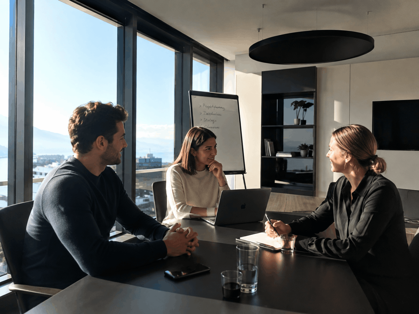 Échange professionnel autour d'un projet de bien-être en entreprise